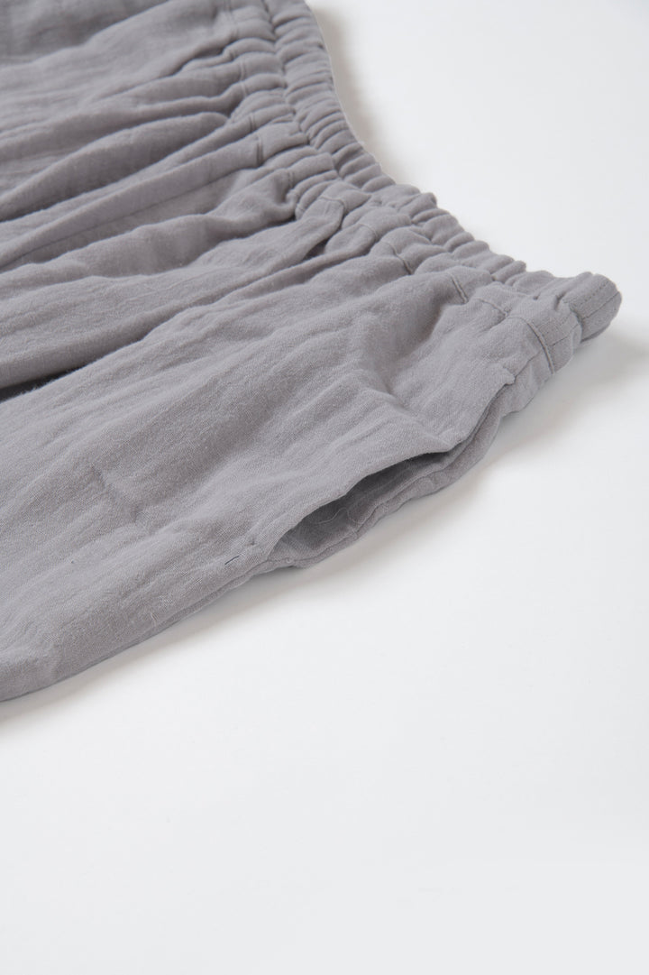 Set up drop shoulder gathered pants<br> AT4620B859AS4630B025<br> navy dungarees 