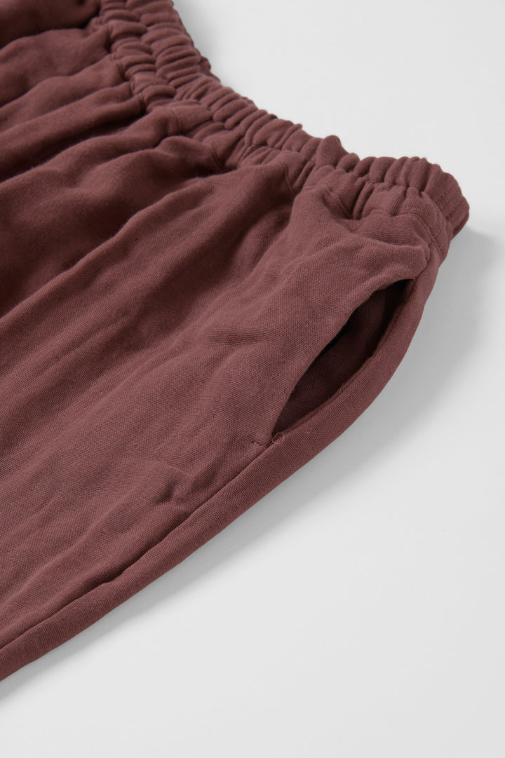 Set up drop shoulder gathered pants<br> AT4620B859AS4630B025<br> navy dungarees 