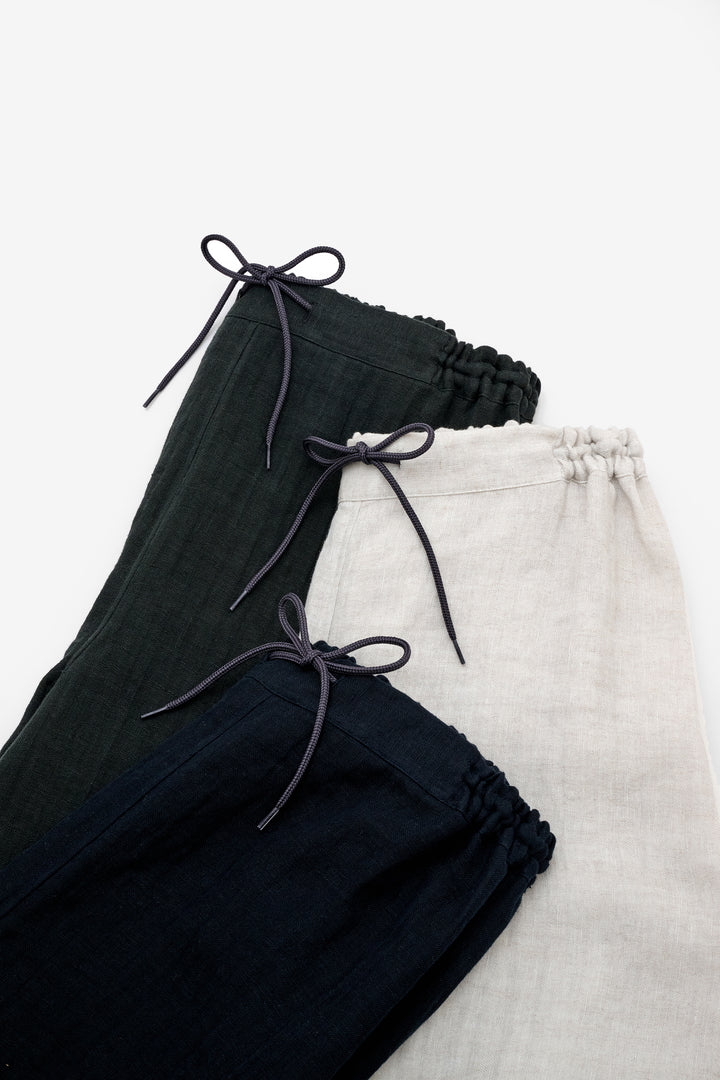 Short pants cotton linen khaki 