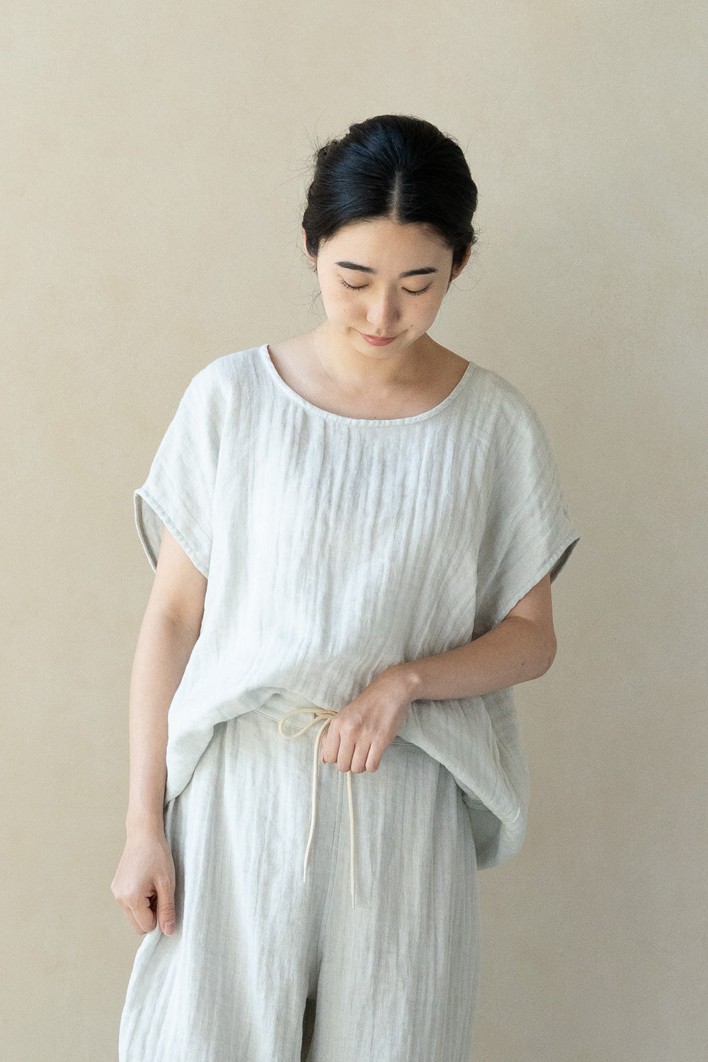 PG GAUZE フレンチ袖ルームウェアシャツ ピージーガーゼ｜フレンチ袖シャツ綿麻– PG GAUZE
