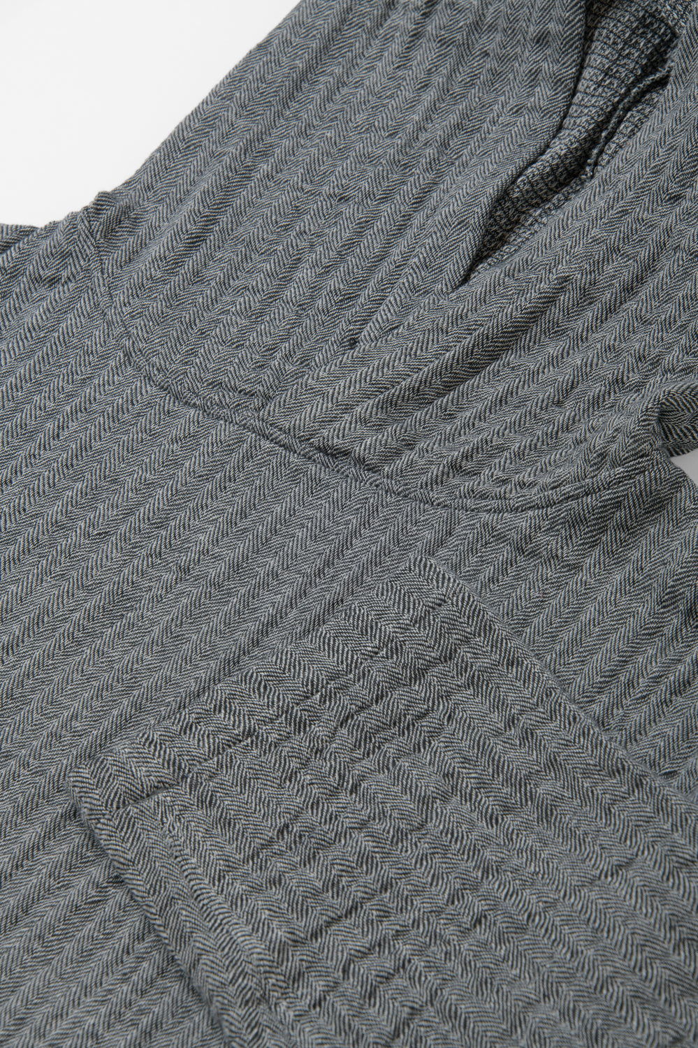 メンズパーカー<br>ワッフルヘリンボン　黒