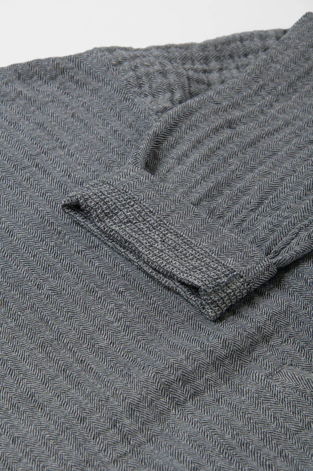 メンズパーカー<br>ワッフルヘリンボン　黒