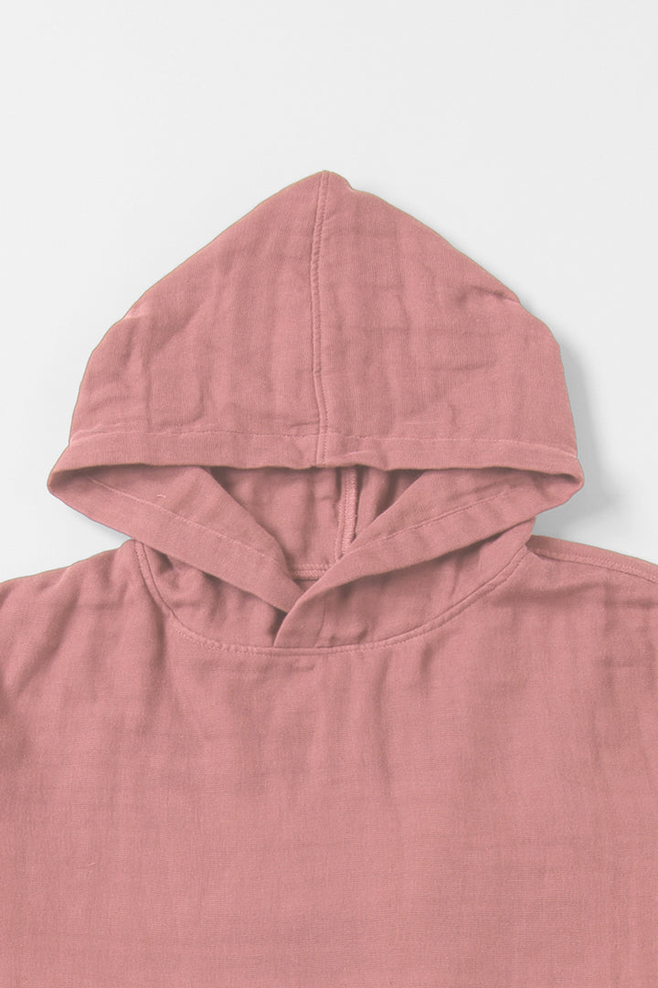あたたかいパーカー<br>綿ワッシャー　ピンク