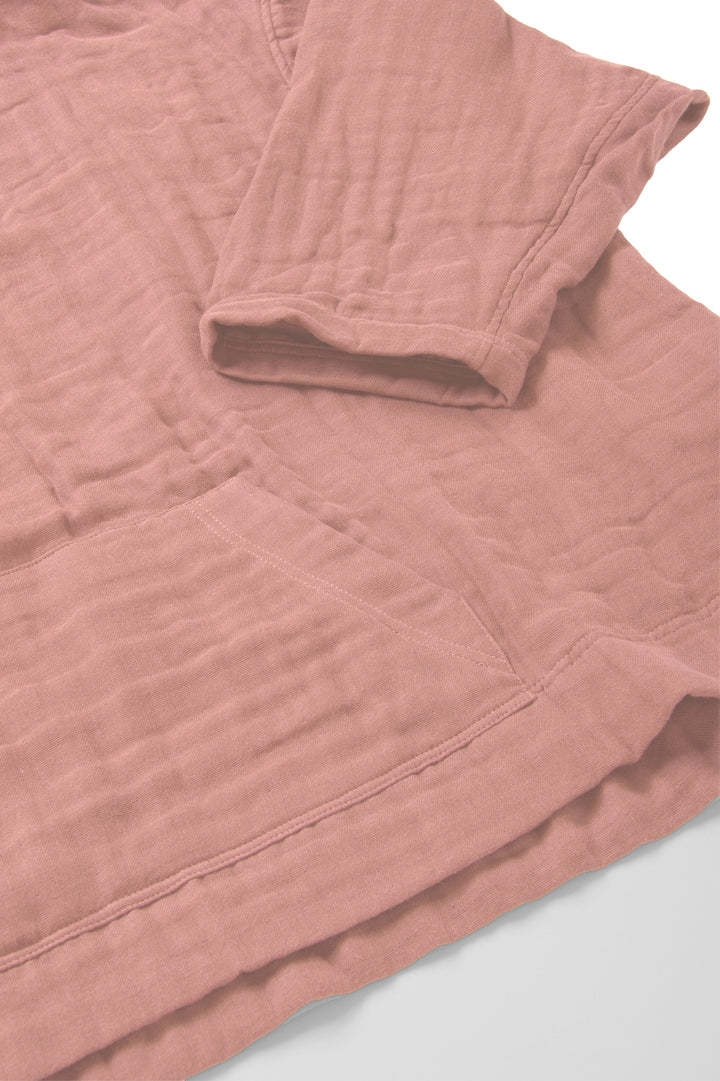 あたたかいパーカー<br>綿ワッシャー　ピンク