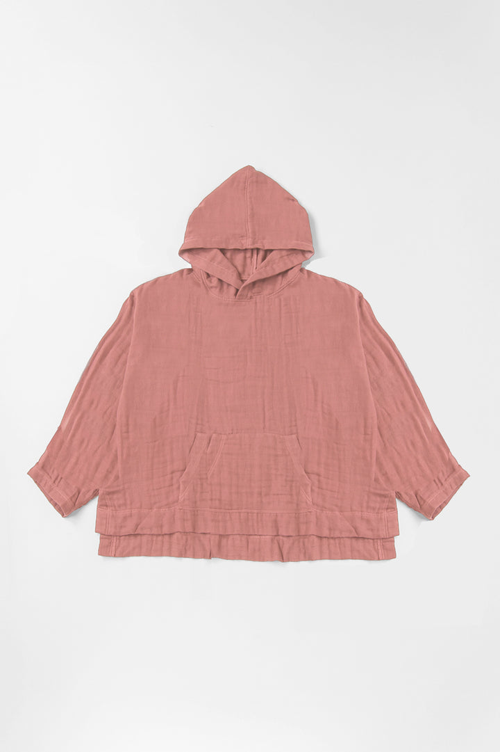 あたたかいパーカー<br>綿ワッシャー　ピンク