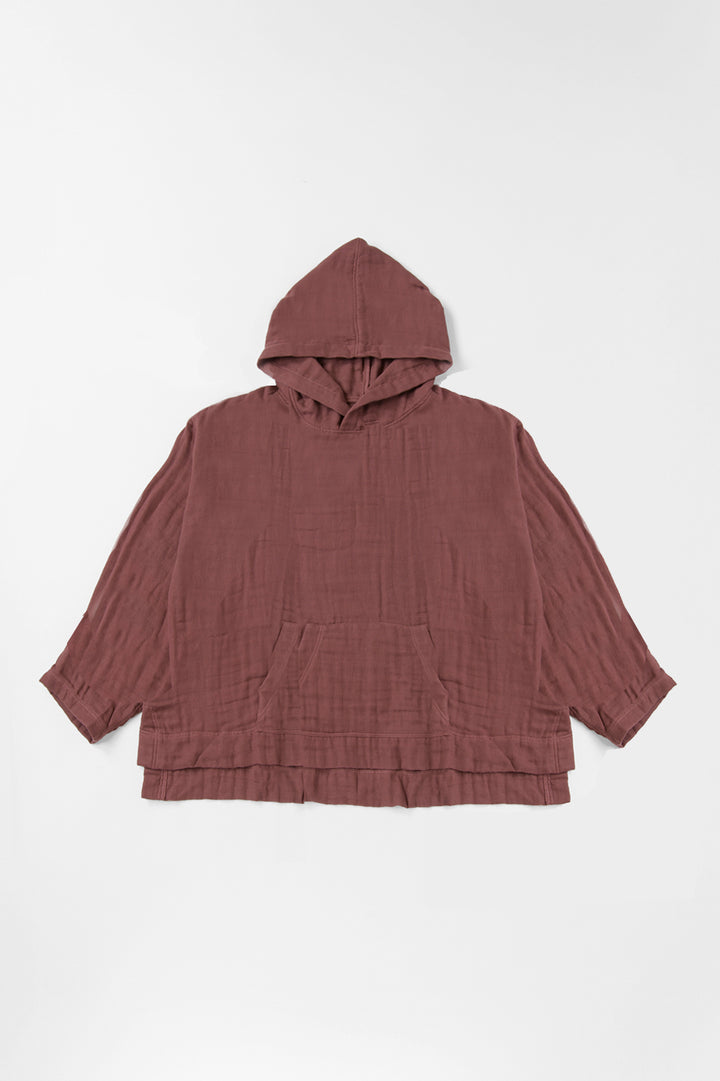 あたたかいパーカー<br>綿ワッシャー　ブラウン