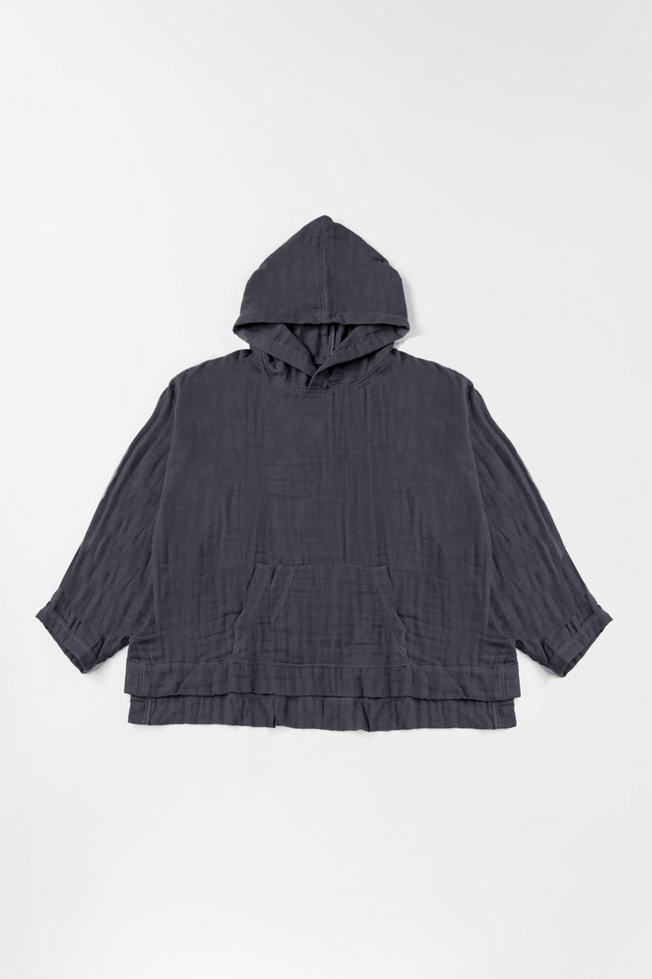 あたたかいパーカー<br>綿ワッシャー　グレー