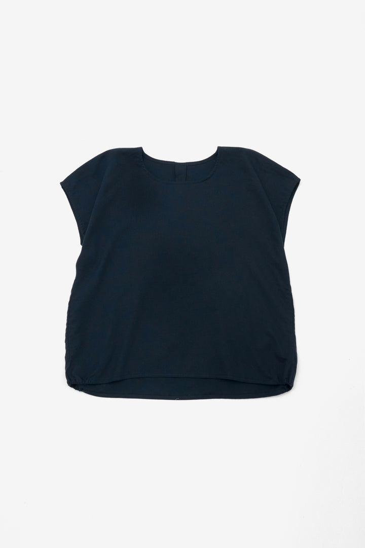 フレンチ袖シャツ<br>ネイビー