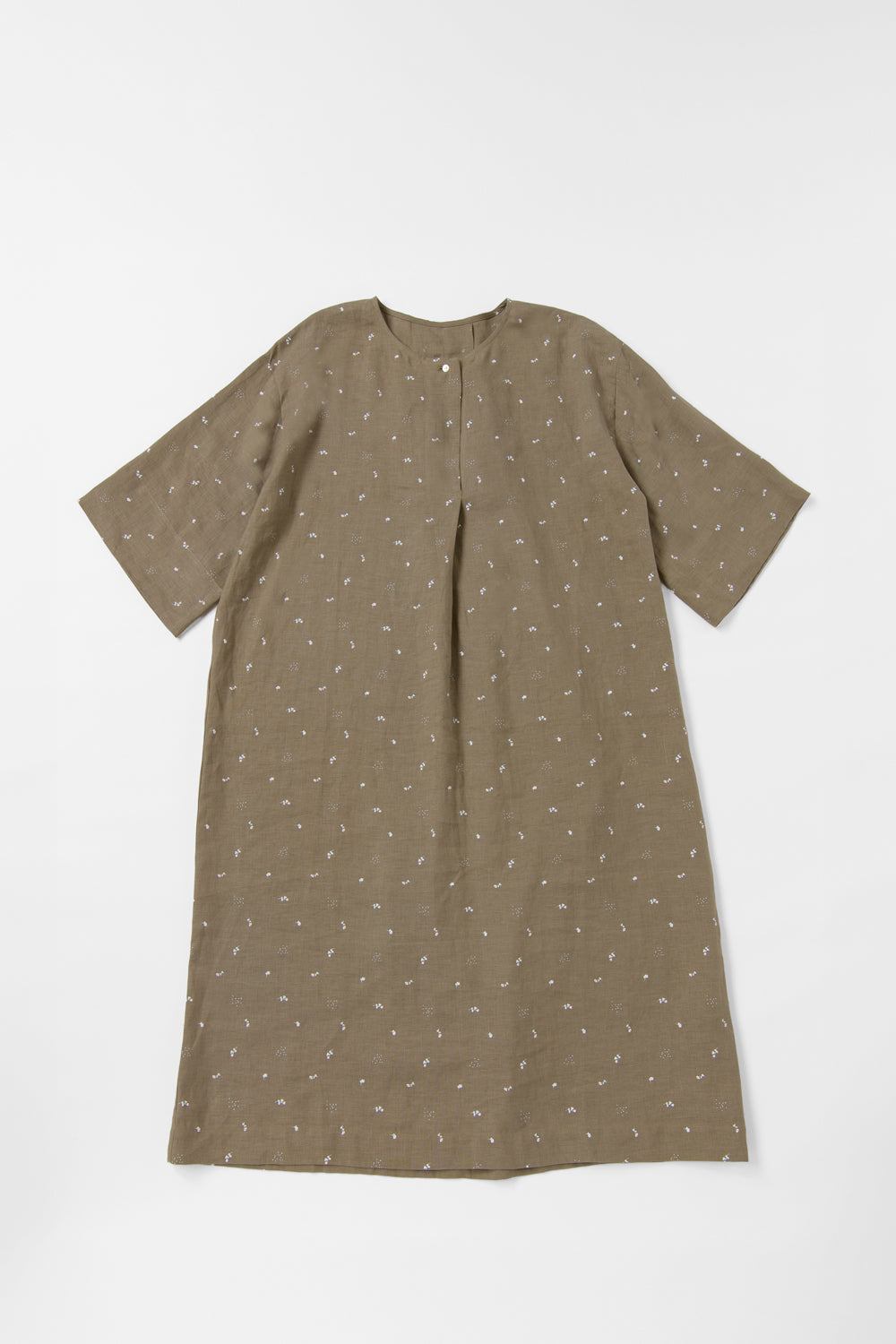 French sleeve shirt cotton linen dark blue 