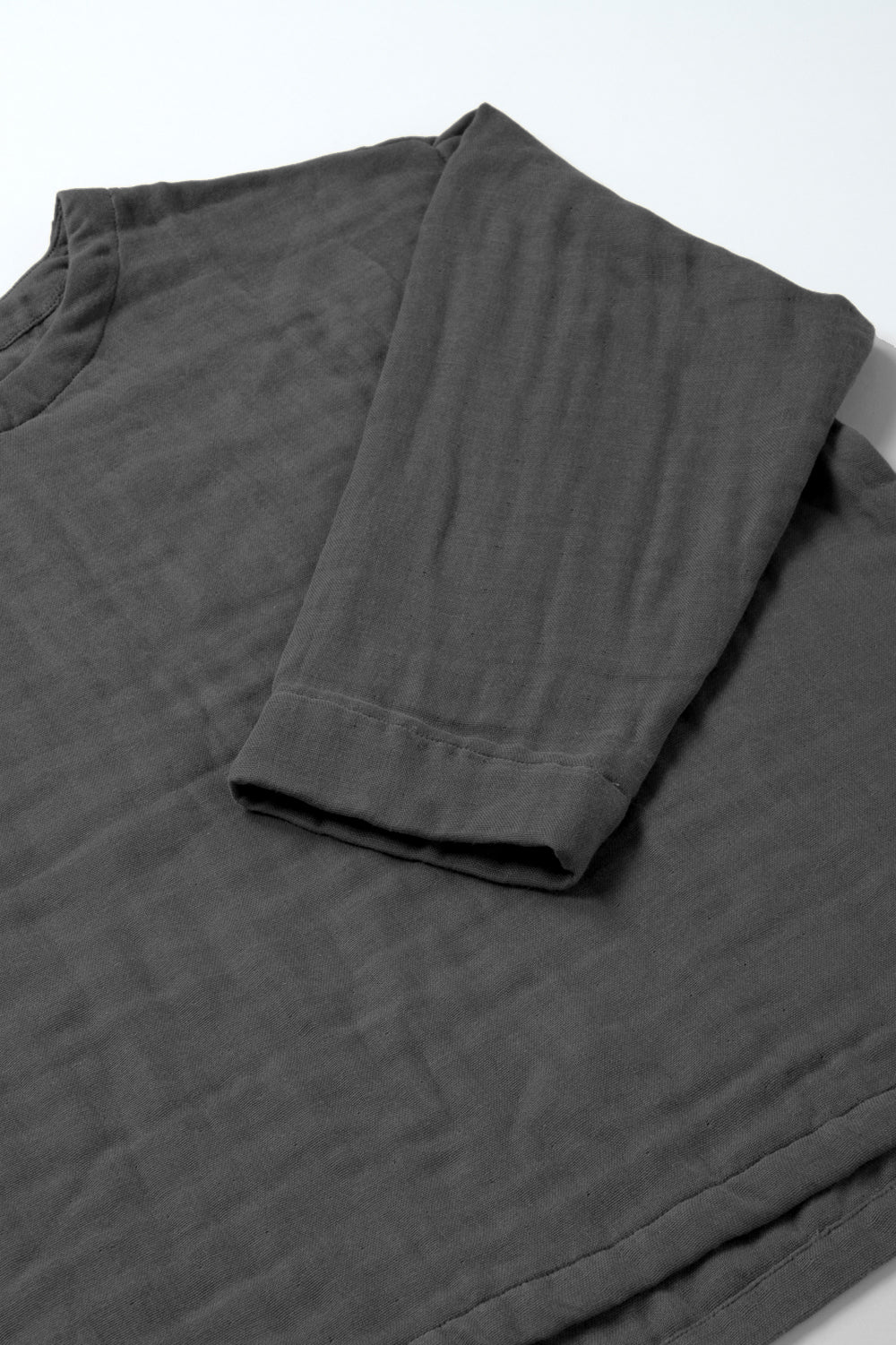 あたたかいプルオーバー<br>ドロップショルダー<br>綿ワッシャー　グレー