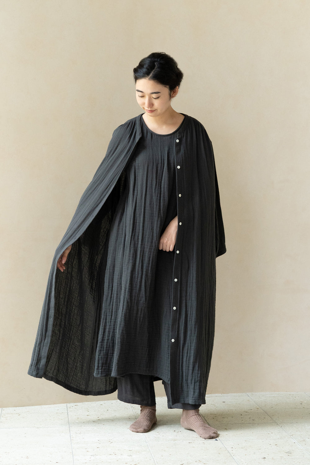 one piece cotton linen<br> AR8620B740<br> dark blue 