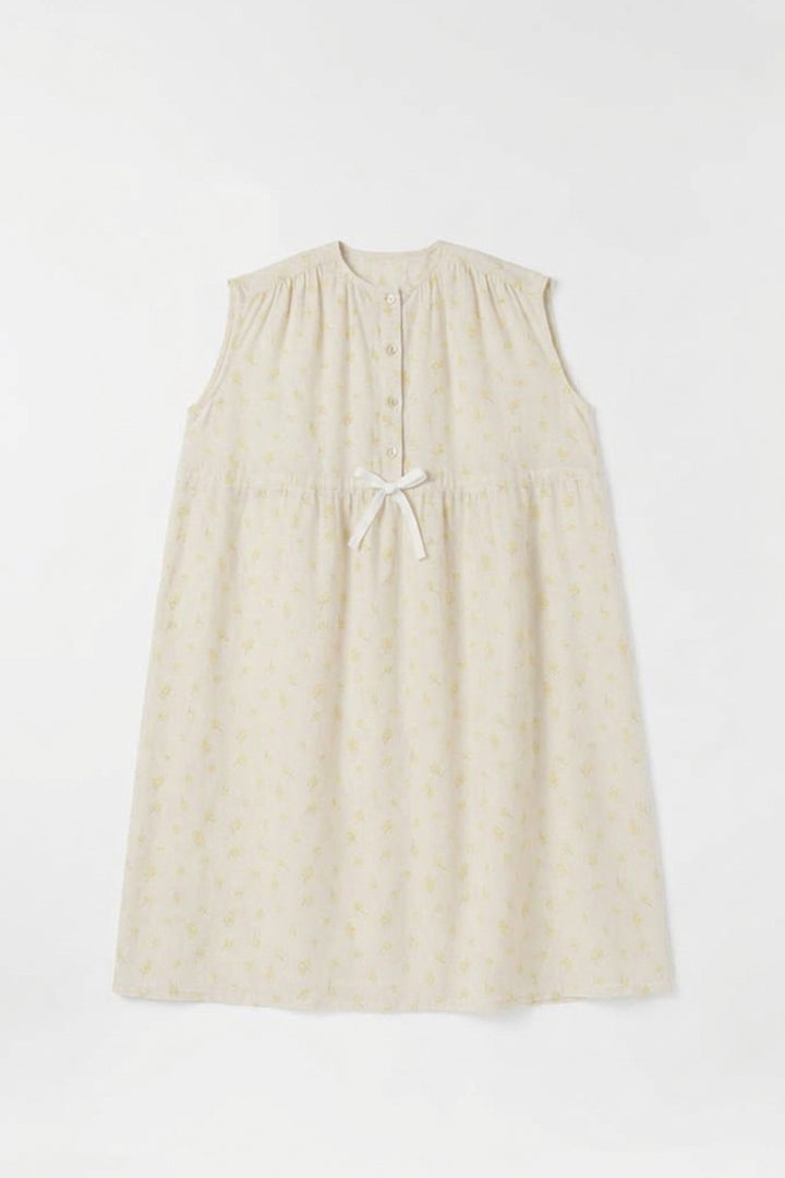 One Piece Waist Ribbon Cotton Linen<br> AR5620B740<br> dark blue 