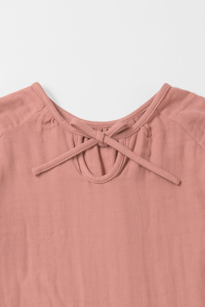 あたたかいラグランワンピース<br>綿ワッシャー　ピンク