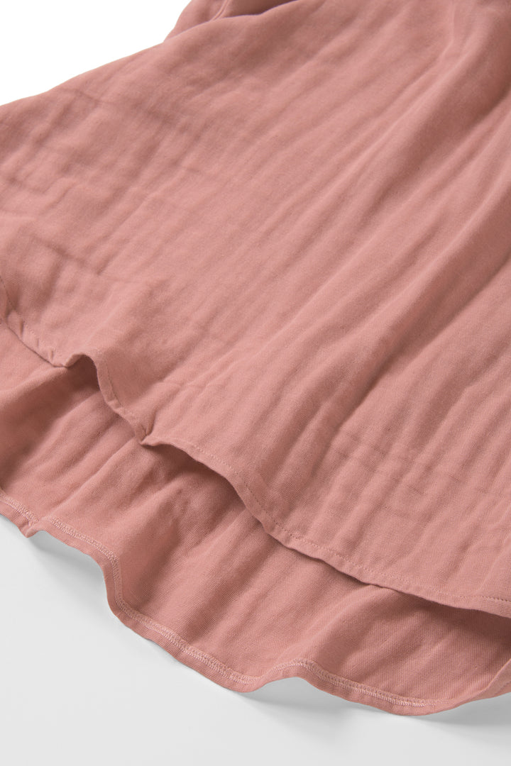 あたたかいラグランワンピース<br>綿ワッシャー　ピンク