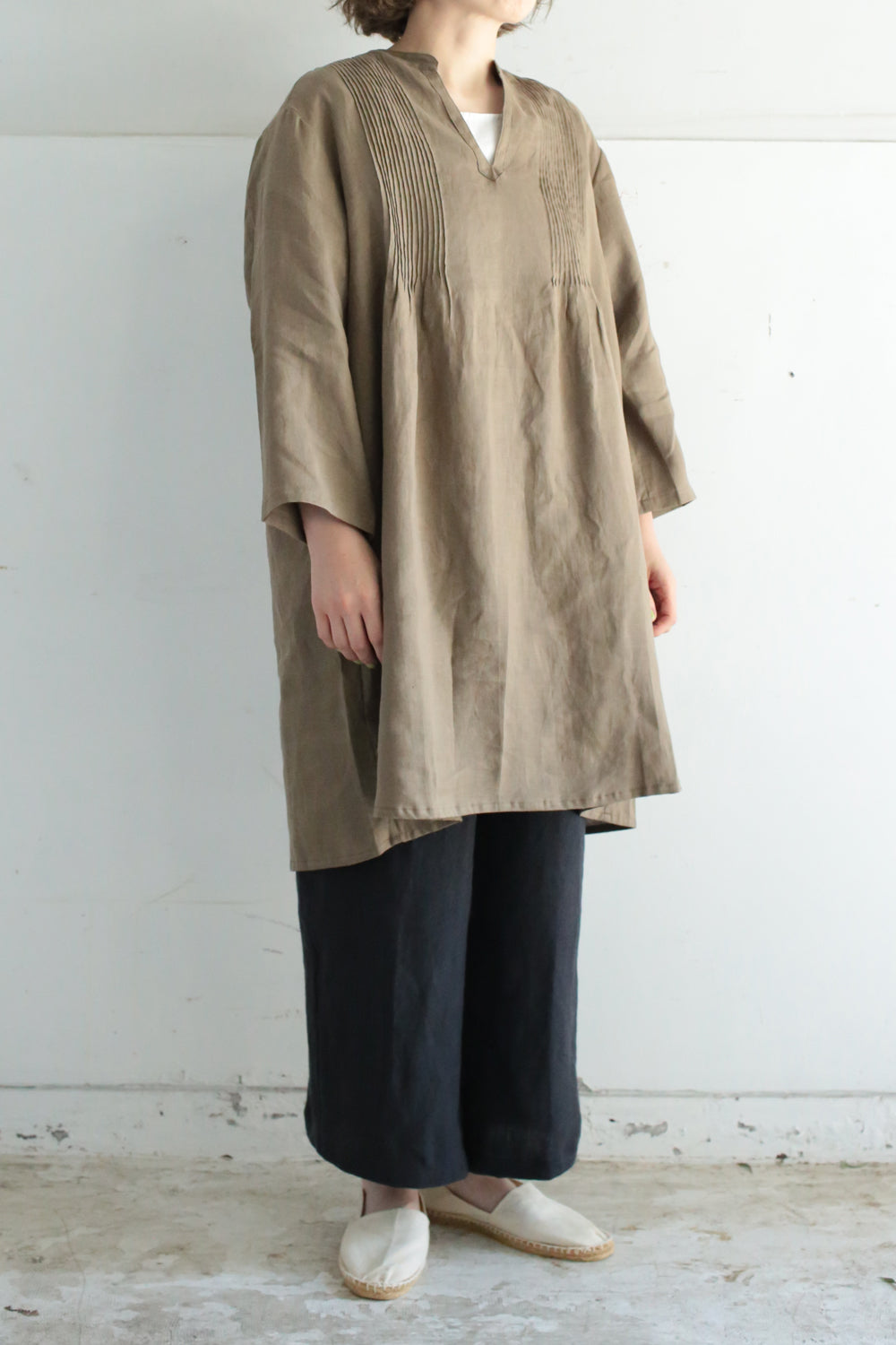 Tunic pintuck hemp off 