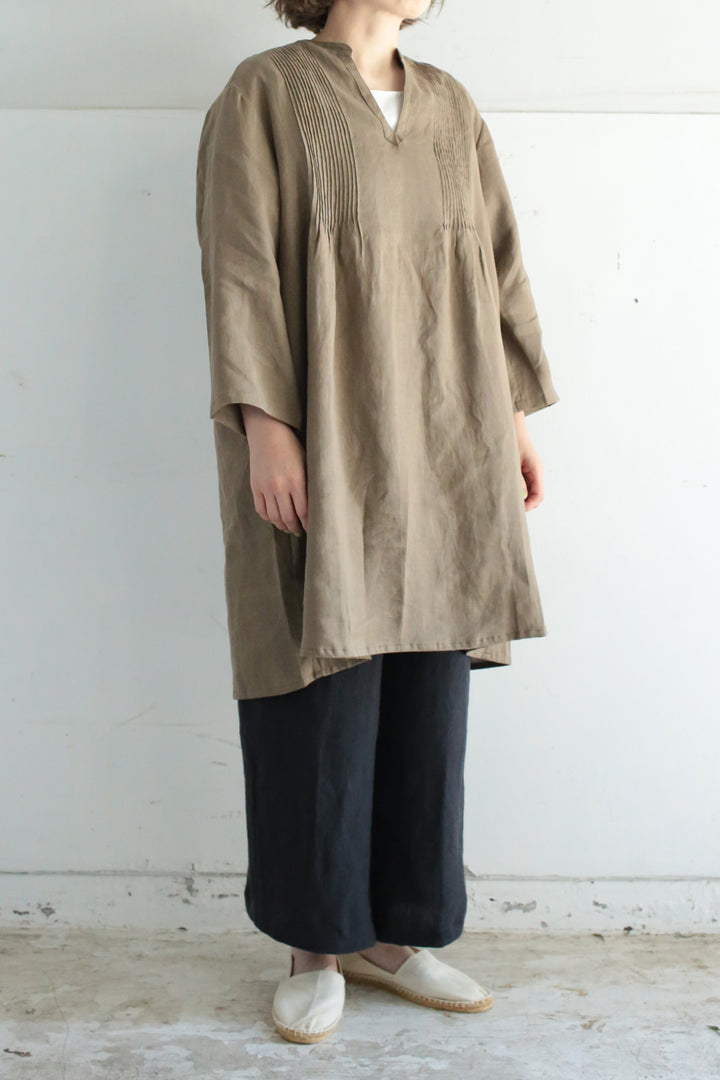 Tunic pintuck hemp off 