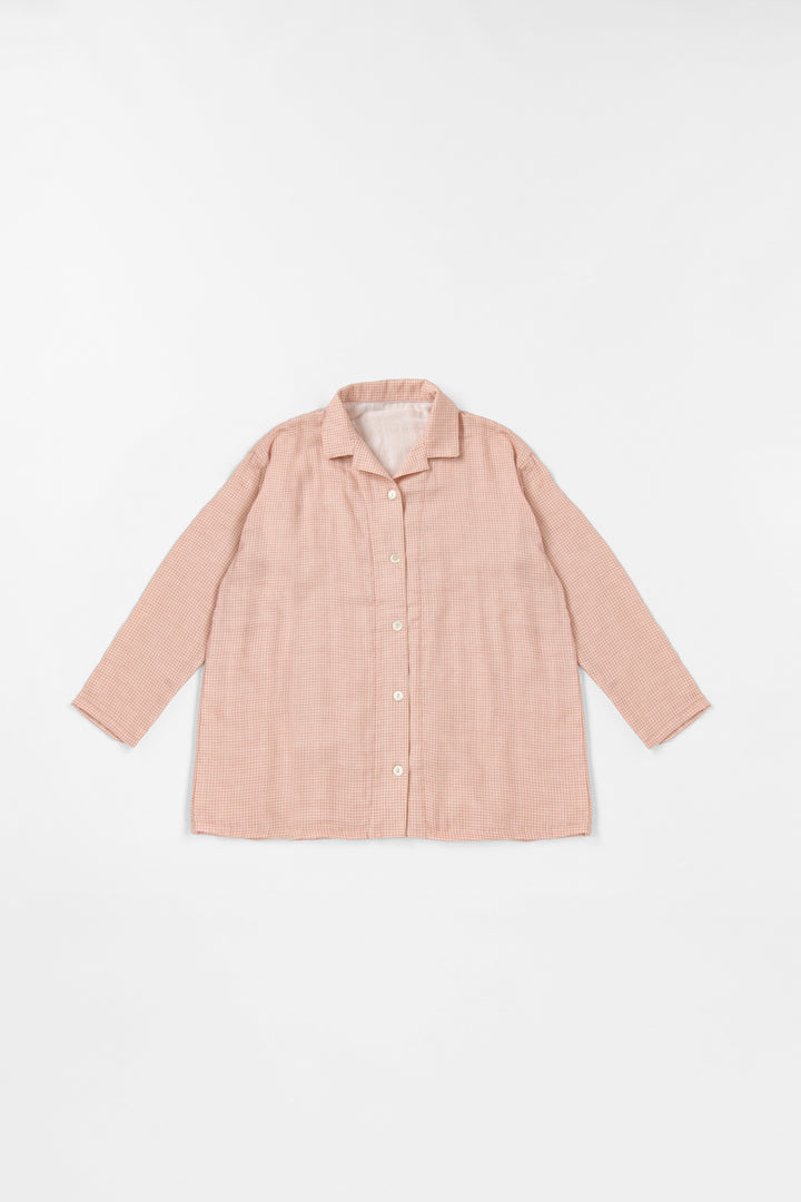 あたたかいガーゼパジャマ<br>レディス<br>ピンクチェック