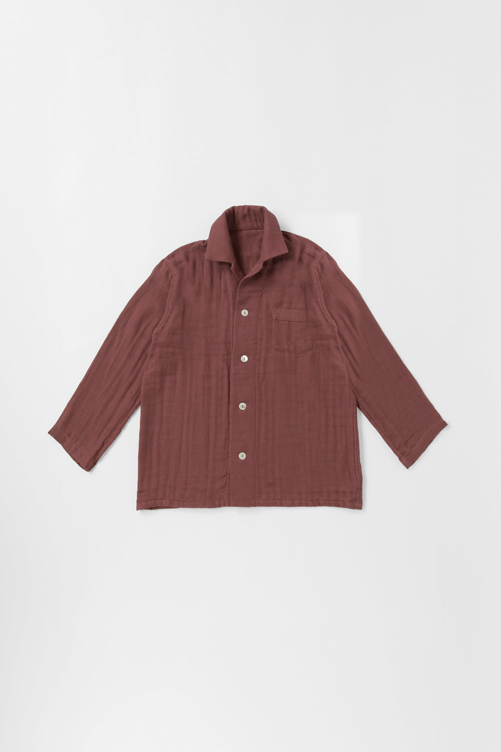 あたたかいガーゼパジャマ<br>メンズ<br>綿ワッシャー　ブラウン