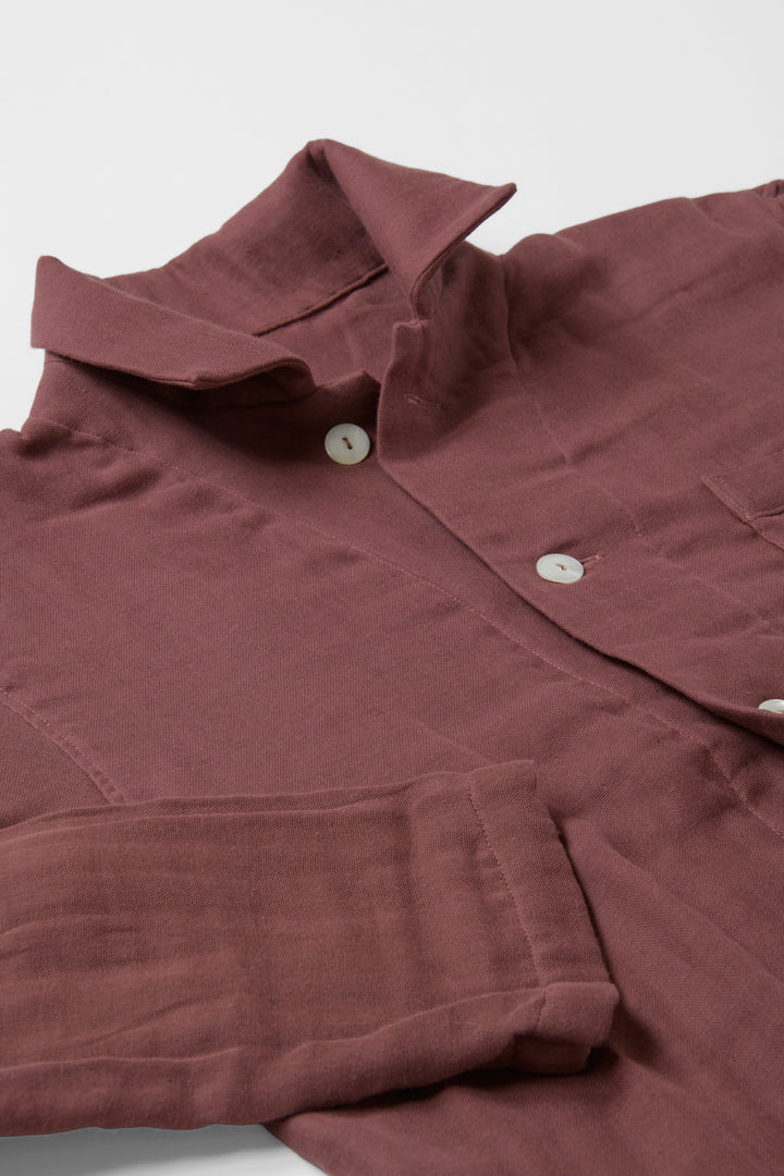 あたたかいガーゼパジャマ<br>メンズ<br>綿ワッシャー　ブラウン