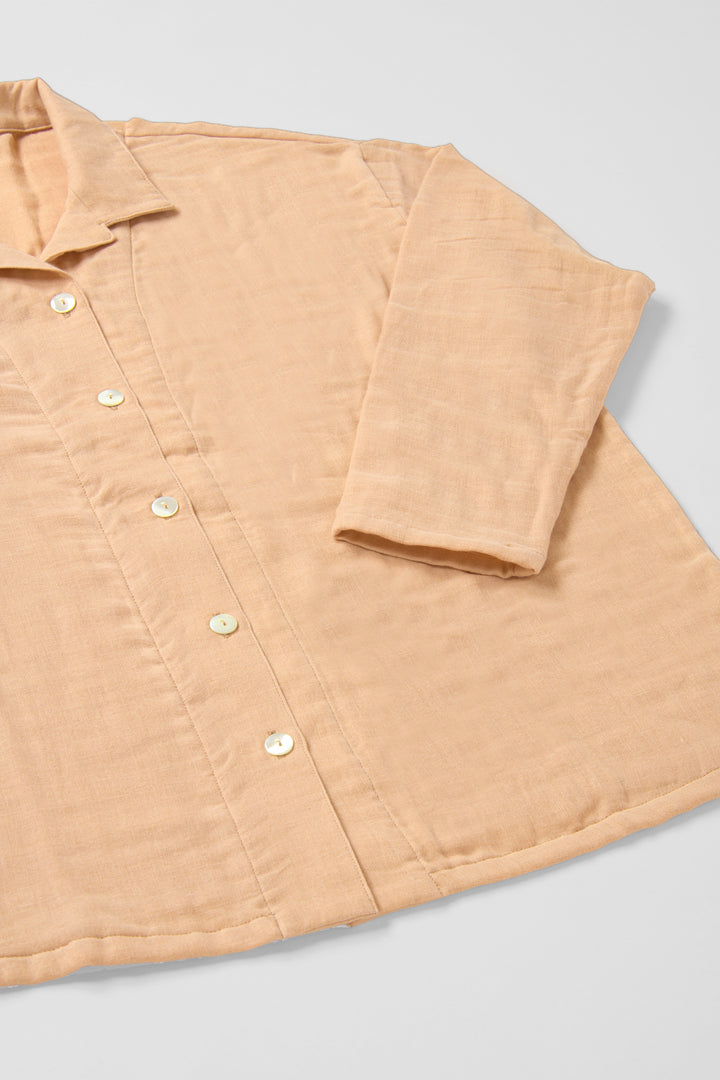 あたたかいガーゼパジャマ<br>レディス<br>小麦色