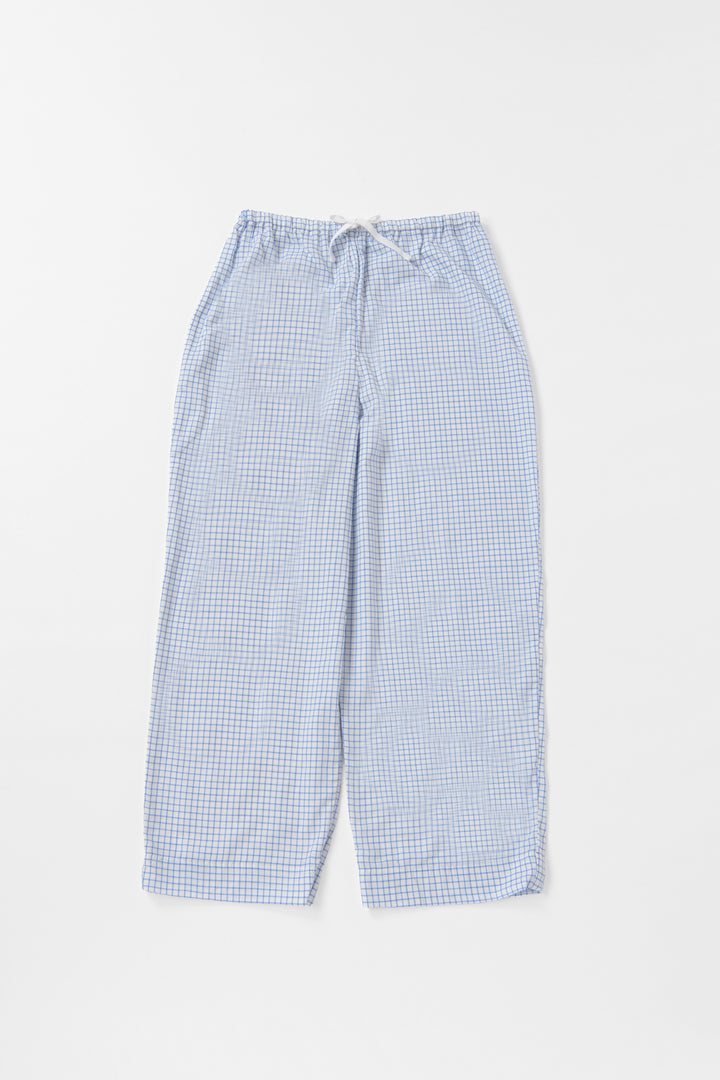 七分袖ガーゼパジャマ<br>レディス<br>チェックサックス