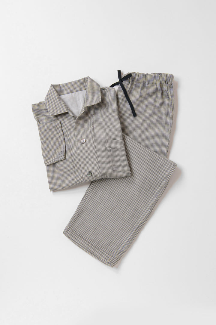 あたたかいガーゼパジャマ<br>メンズ<br>グレーチェック