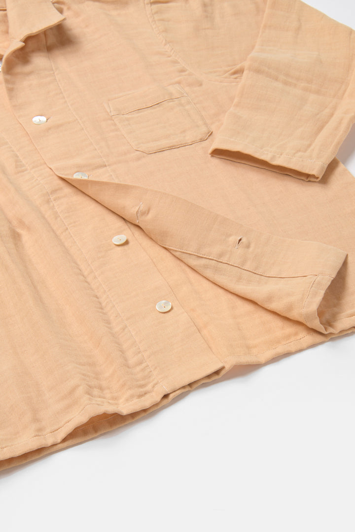 あたたかいガーゼパジャマ<br>メンズ<br>小麦色