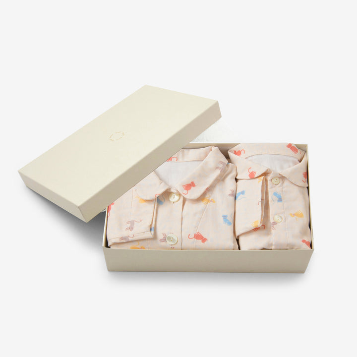 あたたかいガーゼパジャマ<BR>ねこ<br>80-100cm