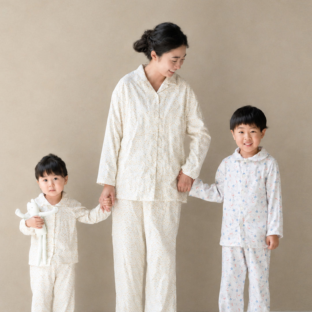 あたたかいガーゼパジャマ<br>110-150㎝ <br>おでかけバード