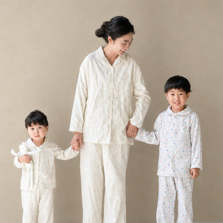 あたたかいガーゼパジャマ<br>110-150㎝ <br>おでかけバード