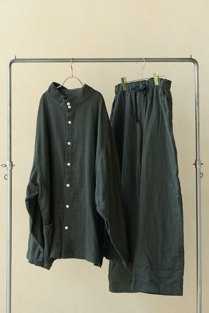 あたたかいガーゼハイネックパジャマ<br>メンズ<br>カーキ