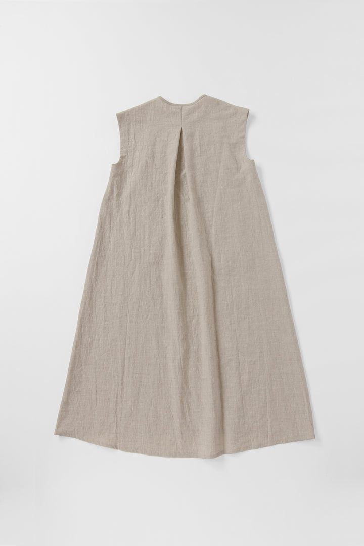 Aラインワンピース<br>コットンラミー<br>生成