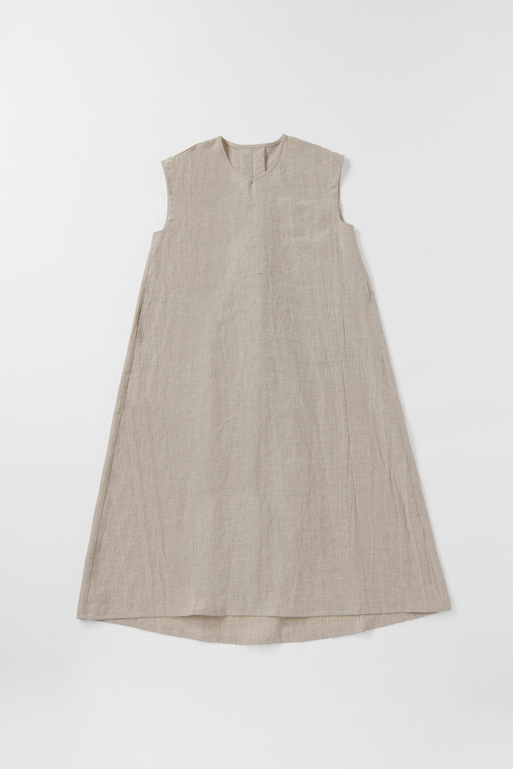 Aラインワンピース<br>コットンラミー<br>生成