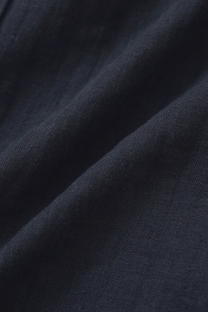 シャツ<br>綿麻　濃紺