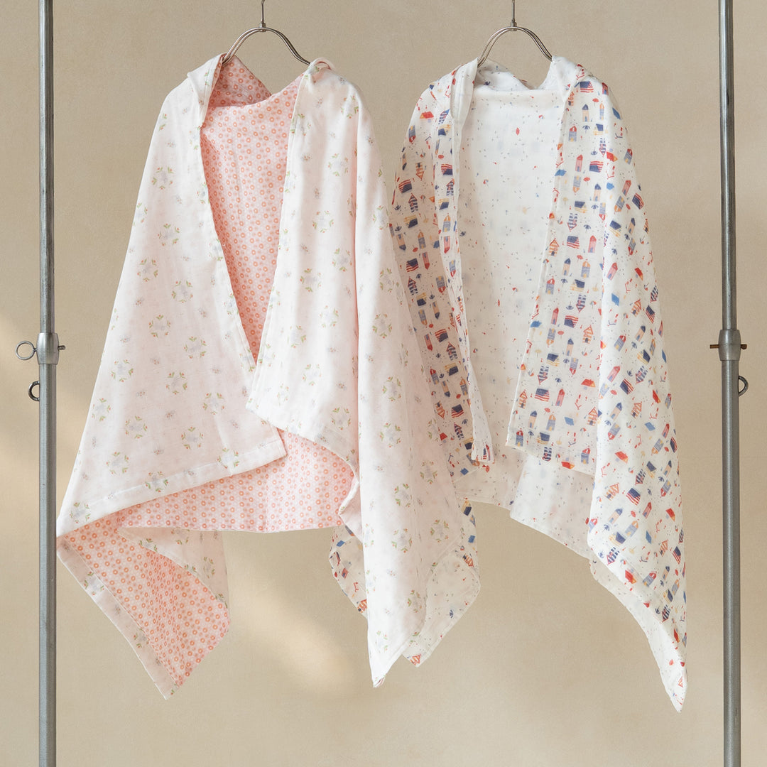 フード付タオルケット   ぞう花