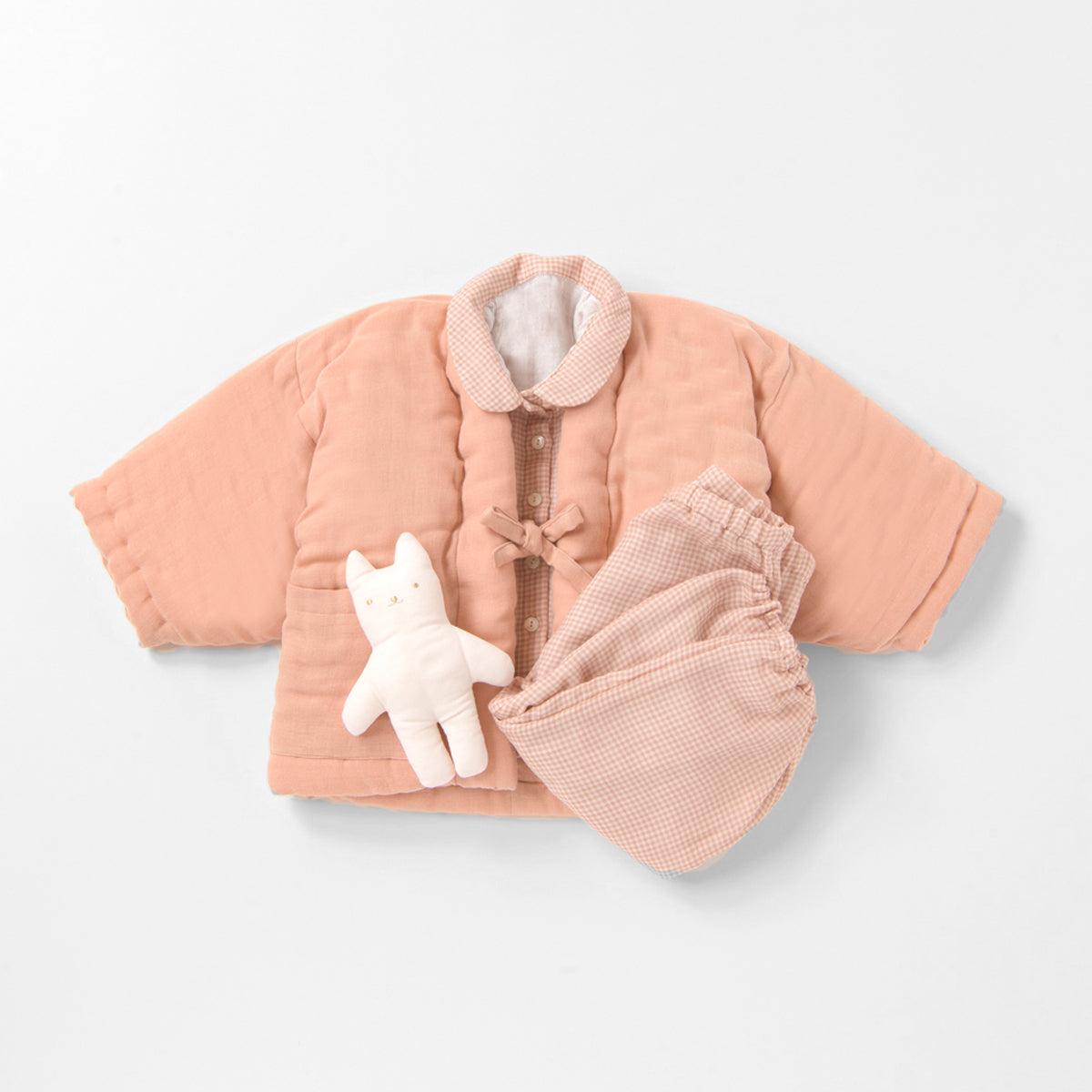 ピージーガーゼ｜綿入りはんてん シャーベットピンク100・120cm – PG GAUZE