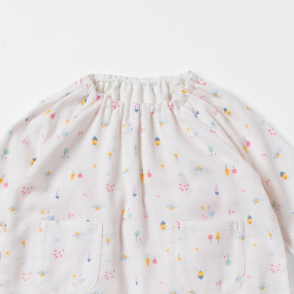 あたたかいガーゼスモックチュニックパジャマ<br>80-150cm<br>おひさま