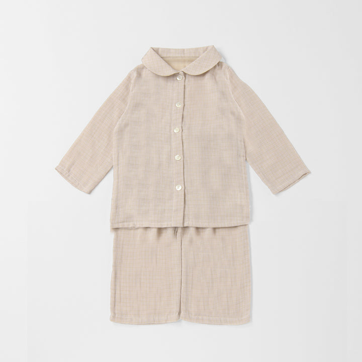 ガーゼパジャマ<br>チェック<br>110-140㎝