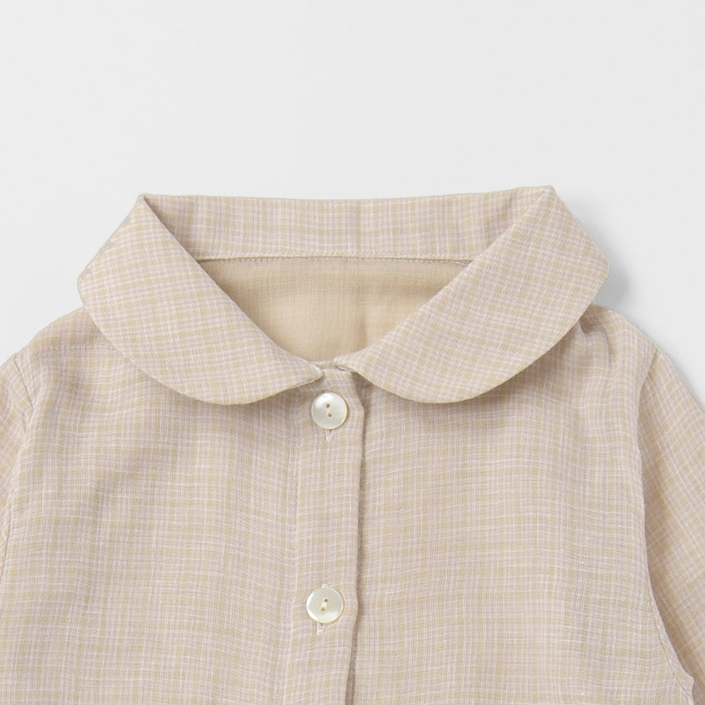 ガーゼパジャマ<br>チェック<br>110-140㎝