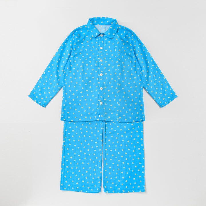 ガーゼパジャマ<br>青りんご　150cm