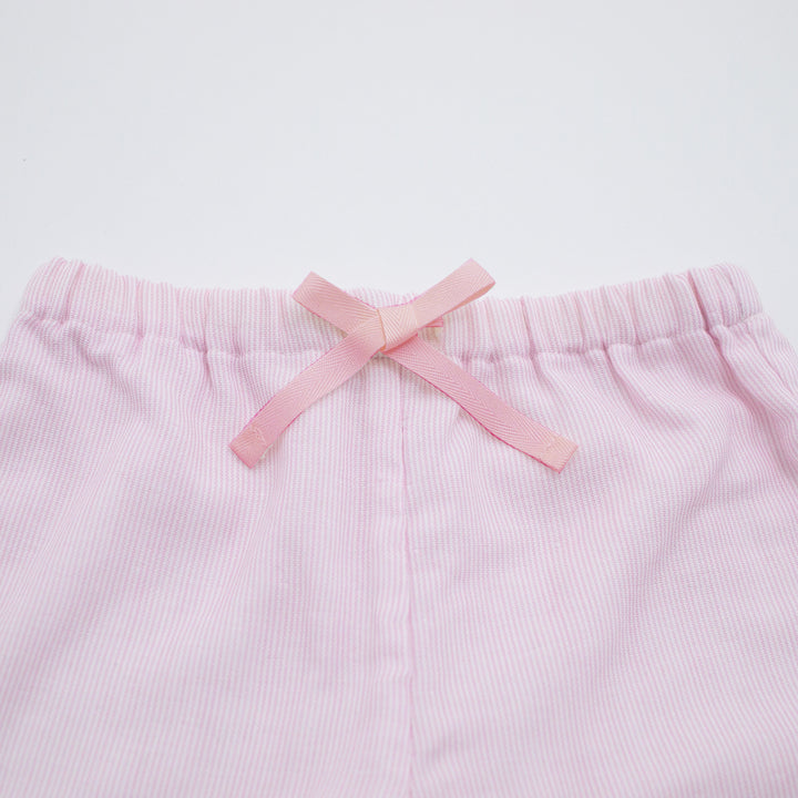 あたたかいガーゼ袖ゴムパジャマ<br>ストライプ<br>80-100㎝