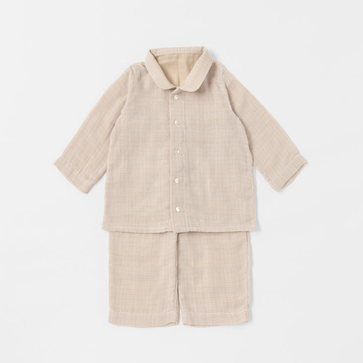 ガーゼパジャマ<br>チェック<br>80-100cm