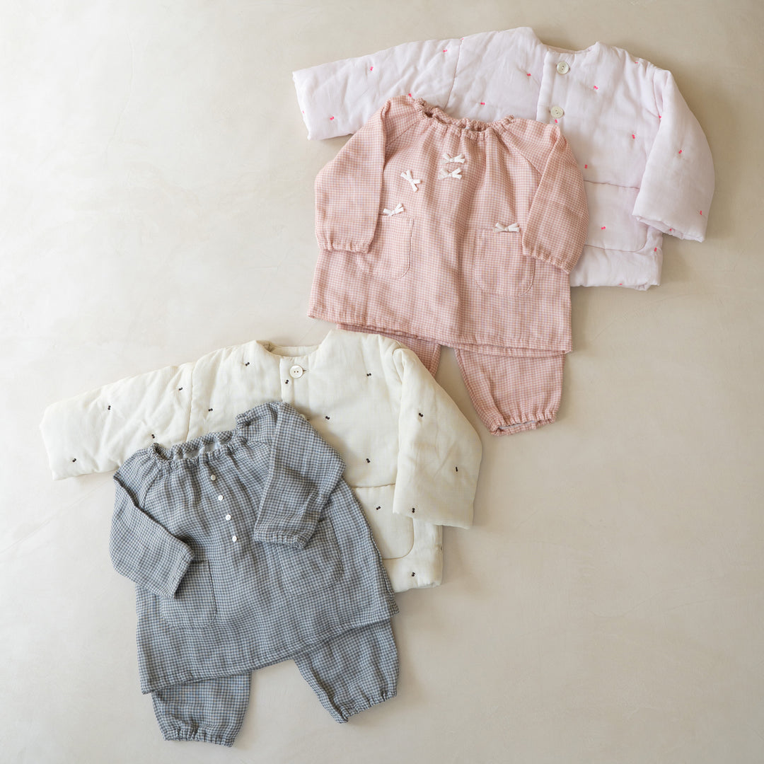 あたたかいガーゼスモックパジャマ<br>80-150cm