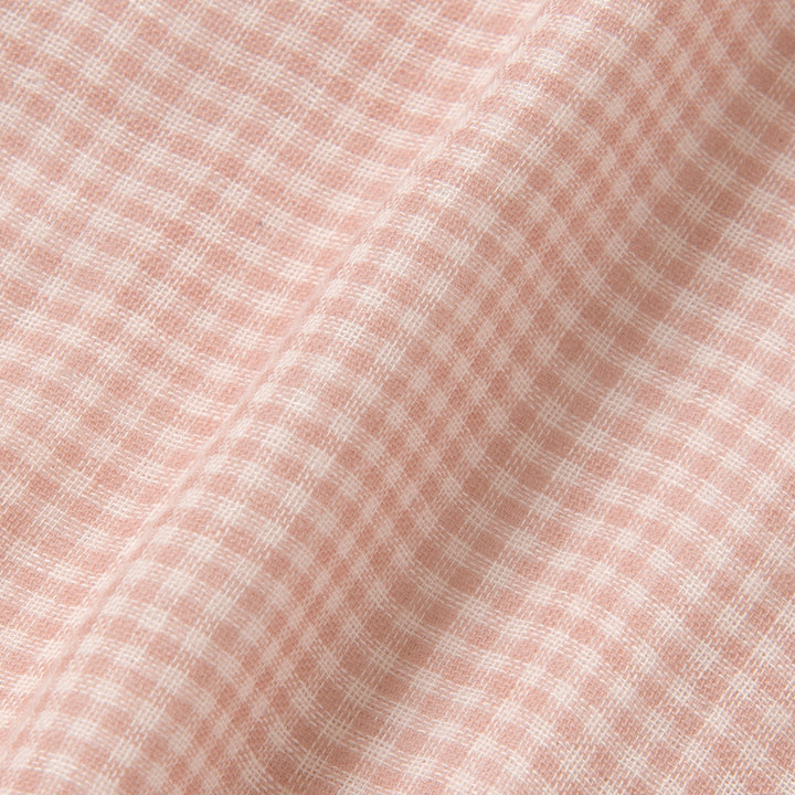 あたたかいガーゼ袖ゴムパジャマ<br>ピンクチェック<br>80-100㎝