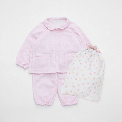 お泊りセット<br>ピンクストライプ<br>80-100cm<br>送料無料