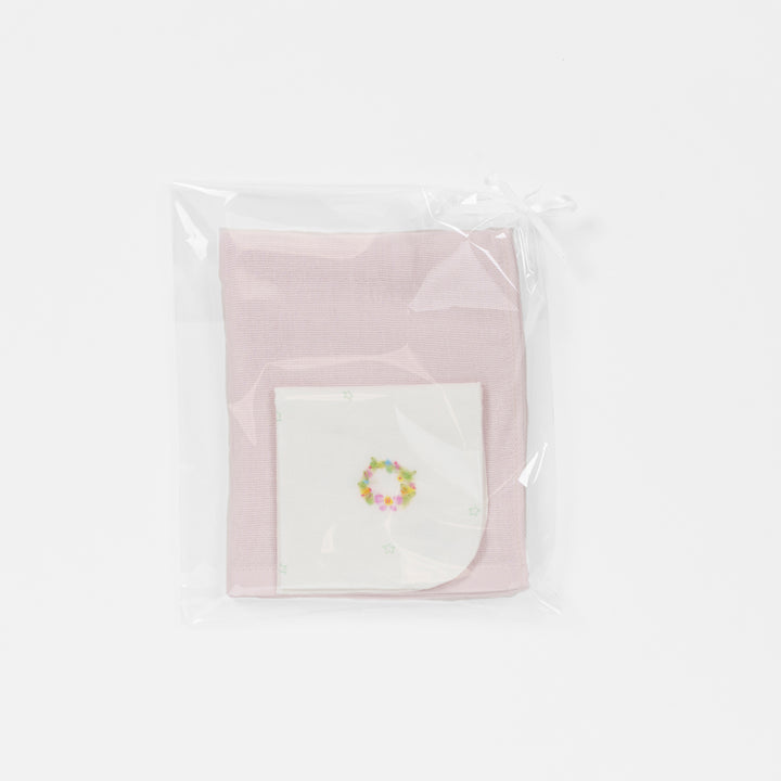 ガーゼハンカチ　クリスマス限定柄　リース