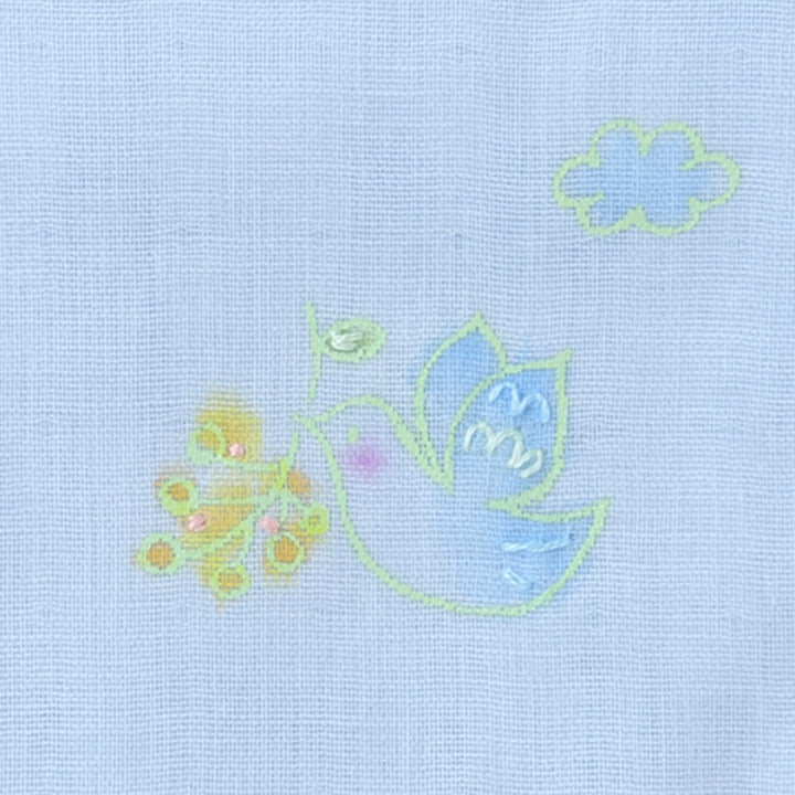 ガーゼハンカチ　手描＆手刺繍<br>peace