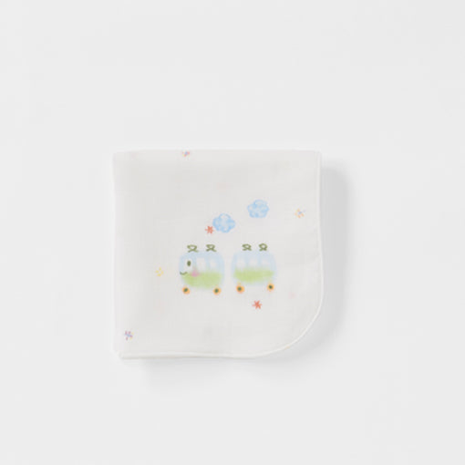 Gauze handkerchief hand-drawn train 