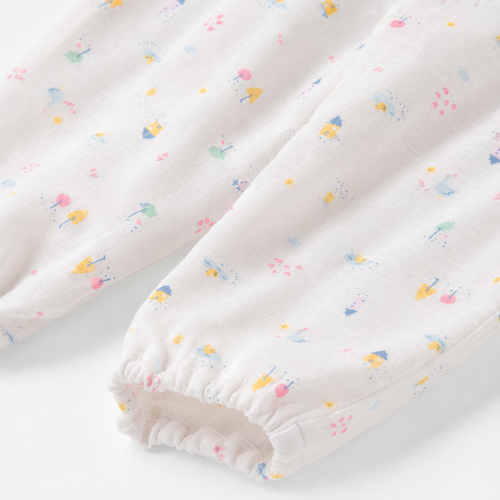 あたたかいガーゼスモックチュニックパジャマ<br>80-150cm<br>おひさま