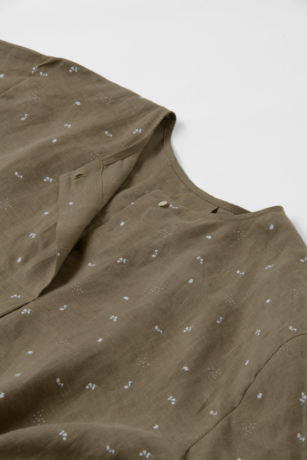French sleeve shirt cotton linen dark blue 